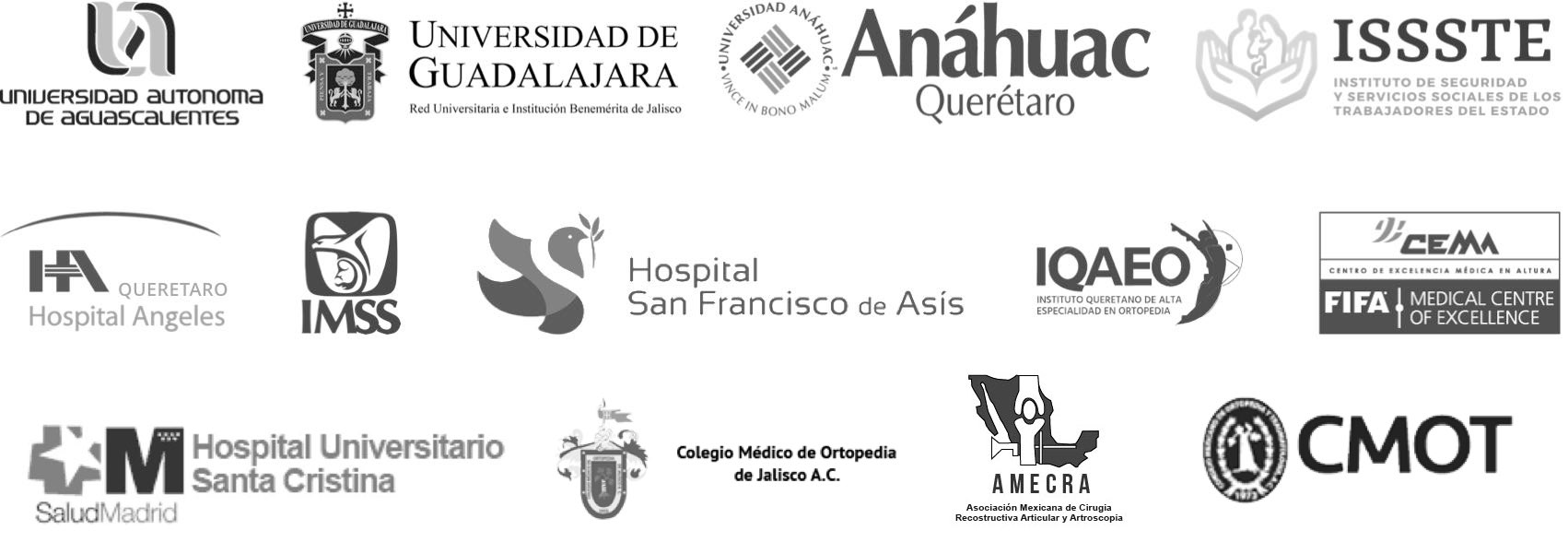 Logos de instituciones y hospitales